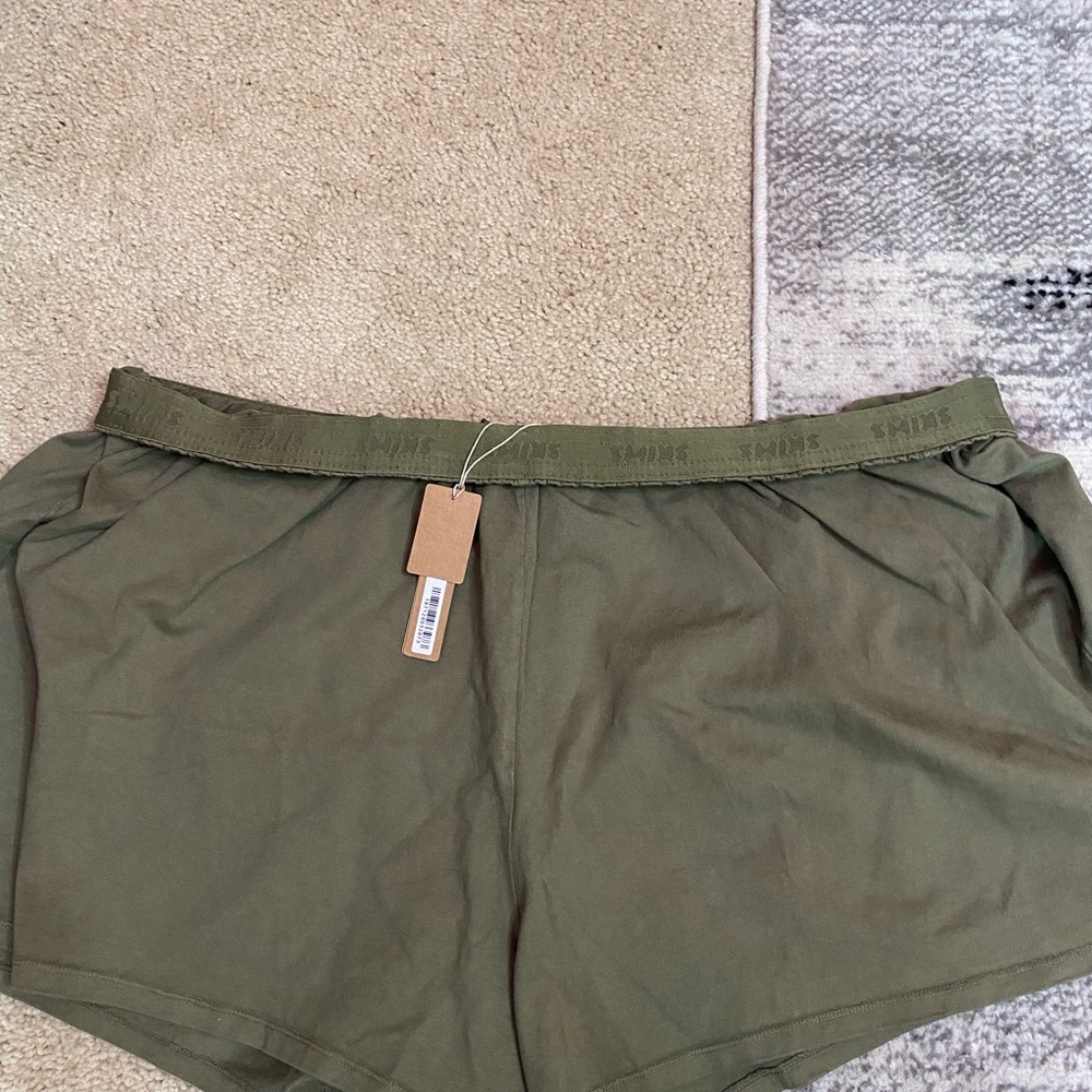 SKIMS Army Green Outdoor Drapey Shorts